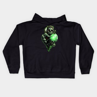 Green Graffiti Skull Kids Hoodie